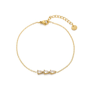 Armband mit Zirkonia Tropfen Gold