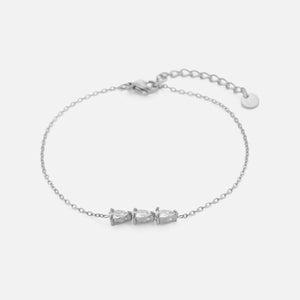 Armband mit Zirkonia Tropfen Silber