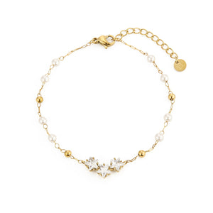 Armband Perle Zirkonia Gold