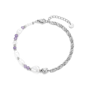 Armband Perlen und Kugeln Silber