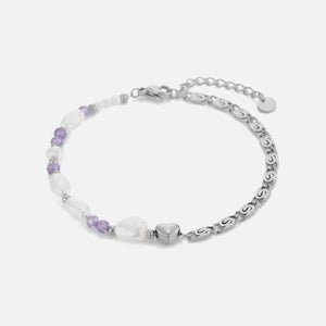 Armband Perlen und Kugeln Silber