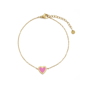 Armband Single Herz Rosa