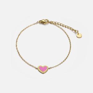 Armband Single Herz Rosa
