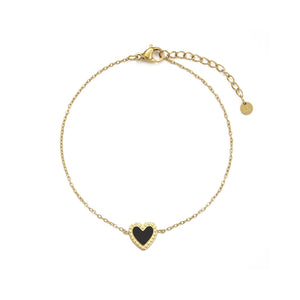 Armband Single Herz Schwarz