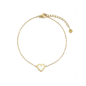 Armband Single Herz Weiß