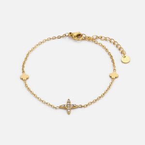 Armband Stern und Kleeblätter Gold