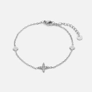 Armband Stern und Kleeblätter Silber