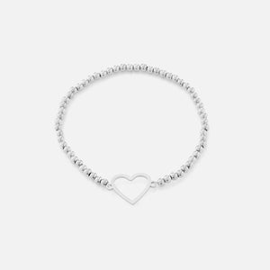 Armband Stretch offenes Herz Silber
