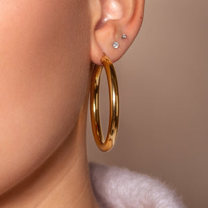 Basic Creolen 5cm Gold
