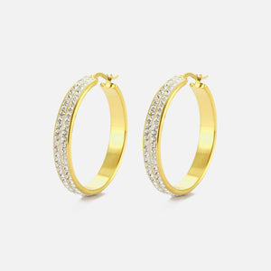 Creolen Strass Gold groß