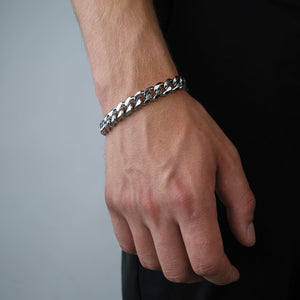 Cuban Armband 10 mm Silber