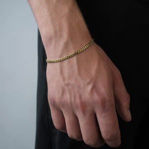 Cuban Armband 4 mm Gold