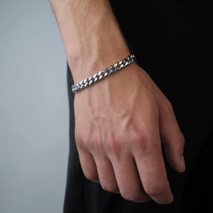 Cuban Armband 8 mm Silber