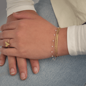 Doppelter Armreif rosa Gold