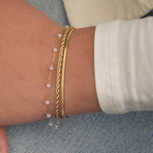 Doppelter Armreif rosa Gold