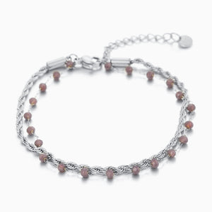 Doppeltes Armband Silber/lila