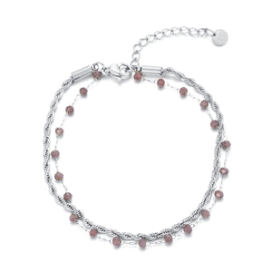 Doppeltes Armband Silber/lila