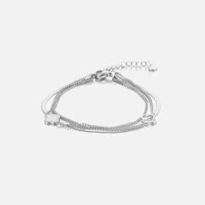Dreischichtiges Kleeblatt Armband Silber