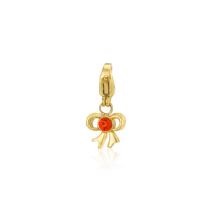 DYO Schleife mit rotem Stein Gold