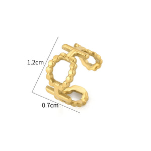 Ear Cuff mit doppeltem Ringmuster Gold