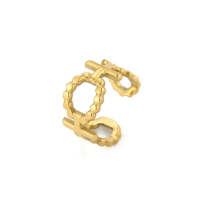 Ear Cuff mit doppeltem Ringmuster Gold