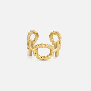 Ear Cuff mit doppeltem Ringmuster Gold