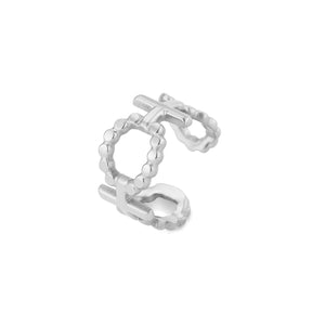 Ear Cuff mit doppeltem Ringmuster Silber