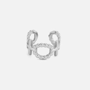 Ear Cuff mit doppeltem Ringmuster Silber