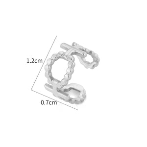 Ear Cuff mit doppeltem Ringmuster Silber