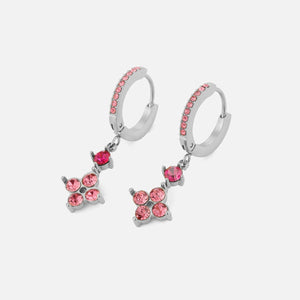 Fancy Ohrringe mit rosa Strass Silber
