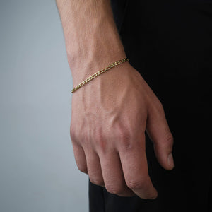 Figaro Armband 4 mm Gold