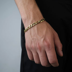 Figaro Armband 8 mm Gold
