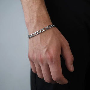 Figaro Armband 8 mm Silber