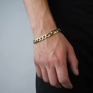 Flache Gliederarmband 10 mm Gold
