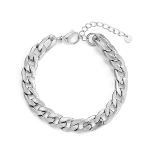 Flache Gliederarmband 10 mm Silber