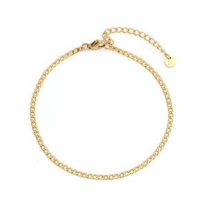 Flache Gliederarmband 2 mm Gold