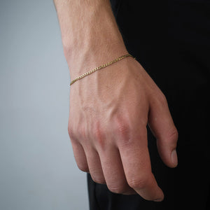 Flache Gliederarmband 2 mm Gold