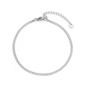 Flache Gliederarmband 2 mm Silber