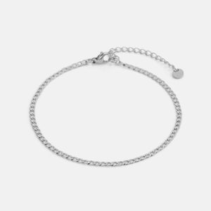 Flache Gliederarmband 2 mm Silber