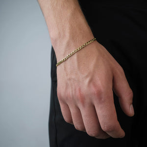 Flache Gliederarmband 4 mm Gold
