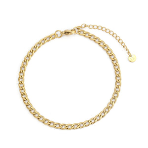 Flache Gliederarmband 4 mm Gold
