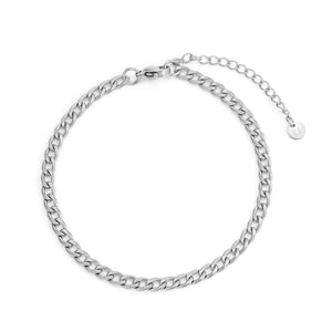 Flache Gliederarmband 4 mm Silber