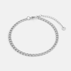 Flache Gliederarmband 4 mm Silber