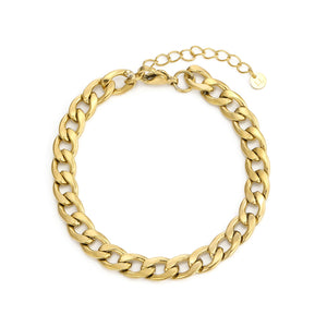 Flache Gliederarmband 8 mm Gold