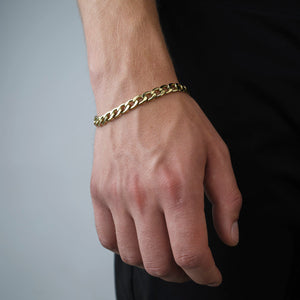 Flache Gliederarmband 8 mm Gold