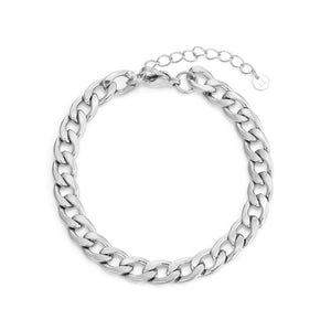 Flache Gliederarmband 8 mm Silber
