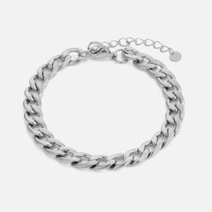 Flache Gliederarmband 8 mm Silber