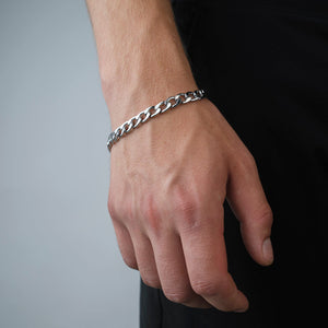 Flache Gliederarmband 8 mm Silber
