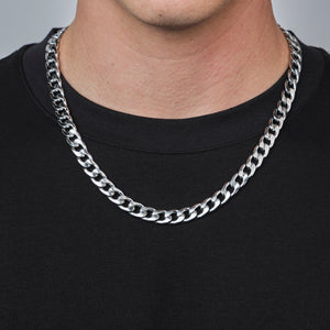 Flache Gliederkette 10 mm Silber