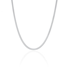 Flache Halskette 2mm Silber